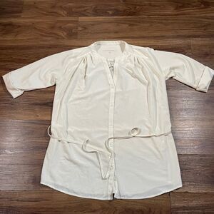 Black by Moussy Loose Fit Peasant Blouse Off White Womens Size F One Size